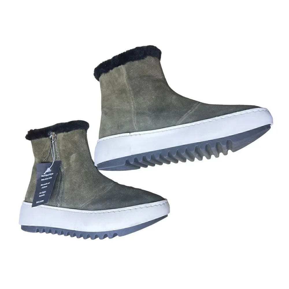 Aquatalia Alison Ankle Boot in Herb/Black NWT Size 5